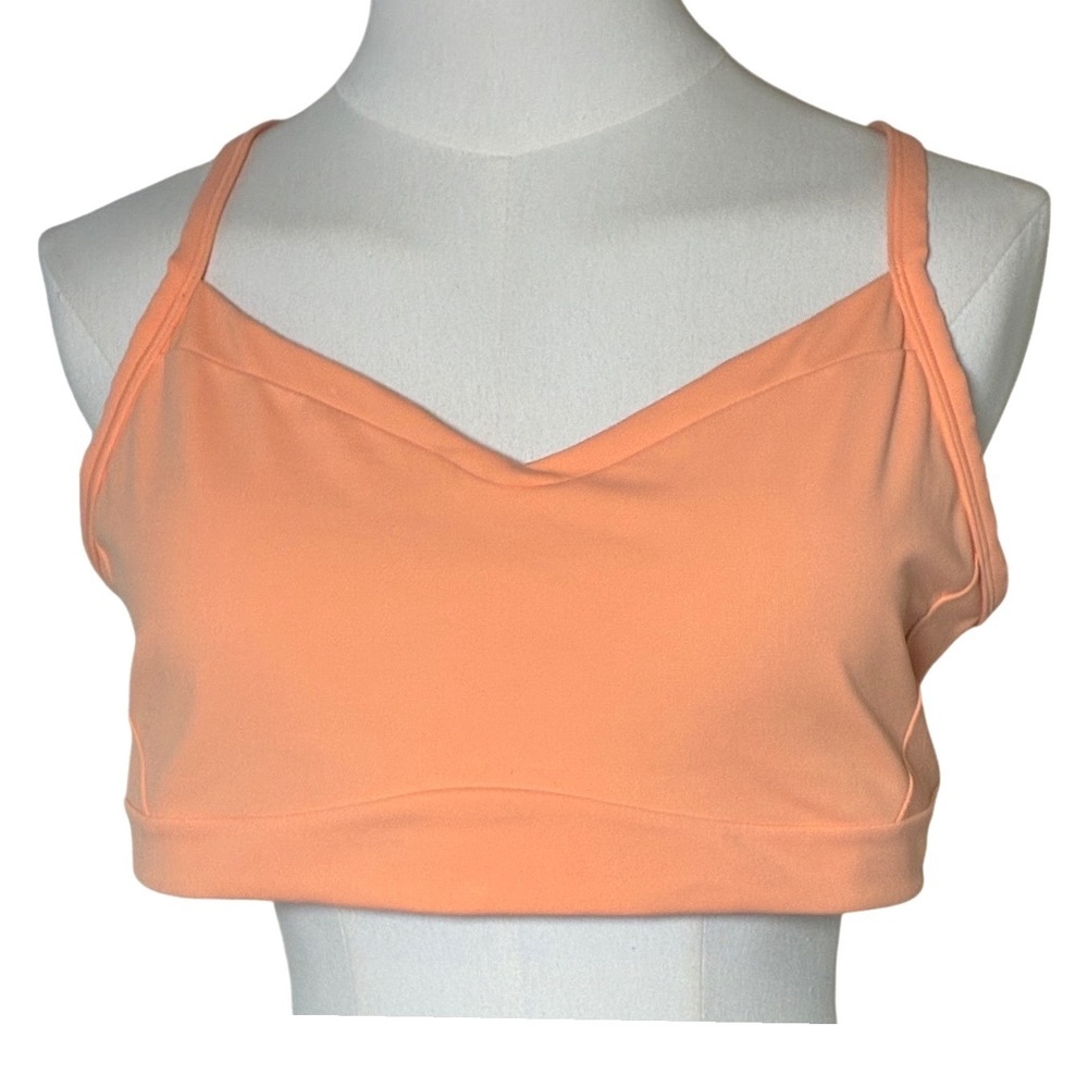 Athleta Solace Sports Bra Peach Y Back Low Impact Nylon Spandex Women's XL